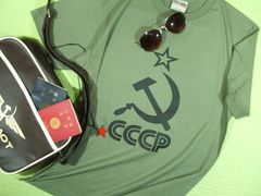 共産マークのＴシャツ　旧ソ連Ｔシャツ　CCCPＴシャツ　鎌とハンマーのＴシャツ　旧ソ連系　ソビエトユニオン　ソビエトＴシャツ　USSR
