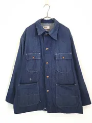 濃紺 70S MONTGOMERYWARD デニムカバーオール 70s MONTGOMERY WARD コットンツイル シャツジャケット 紺