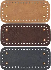WADORN 3枚 バッグ底板 楕円 バッグ用 レザー底 ボトム DIY ハンドメイド 手芸用品( 3色)