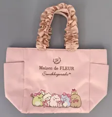【中古】バッグ ピンクベージュ 刺繍フリルハンドルトートバッグ 「すみっコぐらし×Maison de FLEUR 第4弾」