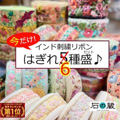 【今ならオマケ付き】インド刺繍リボン　はぎれセット 20ｃｍ5種類