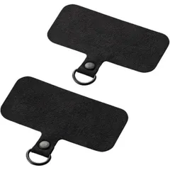 [エレコム] スマホ ストラップ ストラップホルダー 1口タイプ 2枚入り 耐久力UP 耐荷重5kg ファブリック 黒 ブラック P-STHD1BKNのサムネイル