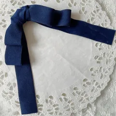 ❤️300 ベロアドロップリボンポニーフック❤️ネイビー