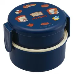 パンどろぼう ランチボックス 弁当箱 2段 フォーク付  抗菌 丸型 スケーター