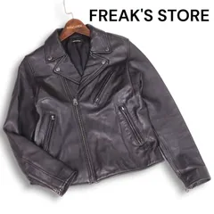 FREAK'S STORE フリークスストア 秋冬★ 羊革 リアル ラム レザー ダブル ライダース ジャケット Sz.S レディース 黒のサムネイル