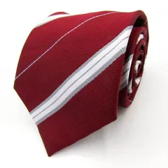 ジャーナルワークス ブランド ネクタイ ストライプ柄 PO  メンズ ワインレッド JOURNAL WORKS 【中古】