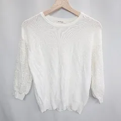 ◇ NATURAL BEAUTY BASIC ナチュラルビューティーベーシック 七分袖 カットソー サイズM ホワイト系 レディース E  【1407020040891】