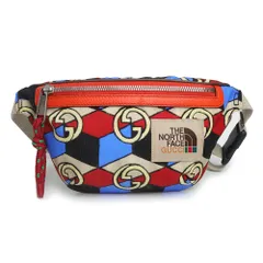 グッチ ノースフェイス コラボ ベルトバッグ ボディバッグ ウエストポーチ ショルダー 斜め掛け ナイロン マルチカラー ベージュ シルバー金具 650299 GUCCI THE NORTH FACE（新品・未使用品）