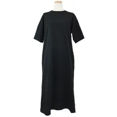 SLOANE スローン HAPPY PLUS STORE 別注 ワンピース 24春夏継続 ブラック 黒 サイズ:1(S) カットソー Tシャツ ロング マキシ ストレート クルーネック 半袖 ストレッチ スリット コットン コラボ トップス ドレスのサムネイル