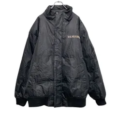 U.S.POLO ASSN. ナイロン ジャケット ユーエスポロアサン M ブラック ダウン 中綿 防寒 フルジップ 古着卸 アメリカ仕入 a610-7051