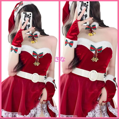 【新品】可愛くセクシー♥帽子付サンタランジェリー　パーティー　メリ―クリスマス　誘惑　プレゼント　ルームウェア　エロ可愛い　撮影会　コスチューム　帽子付き　バレンタイン　イベント　大人気