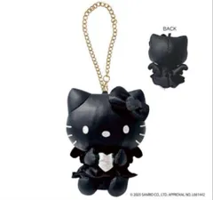 新品　ハローキティ ブラックエンジェル 合皮マスコットチャーム　黒　ブラック