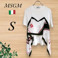 MSGM イタリア製 42サイズ→XL 手描き風 総柄 ロゴ 開襟 半袖シャツ.