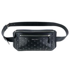 Jimmy Choo bag, belt bag, OSCAR OSFS, BLACK / SILVER, Oscar, black and silver, genuine leather, cross-body bag.