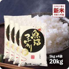 【200円OFFクーポン配布中】新米 魚沼産コシヒカリ20kg  お米 令和5年産 白米