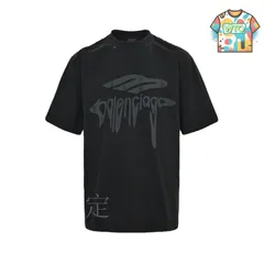 【今日WTO】Balenciaga 25ss Logo 溶解磨破 ショートスリーブ-EG66
