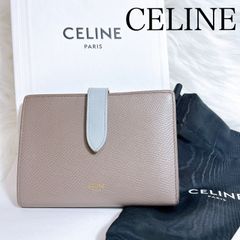 CELINE セリーヌ ラージ ストラップウォレット 二つ折り ブラウン 10枚