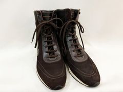Salvatore Ferragamo/サルヴァトーレフェラガモ ハイカットスウェードスニーカー ブラウン レディース サイズ７ 靴 ハイブランド