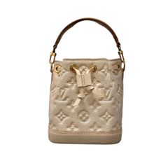 【真贋判定済】LOUIS VUITTON ルイヴィトン アンプラント サマースターダスト ナノノエ M81463 ベージュ×G金具 レディースバッグ B0503WM63D