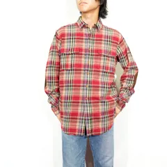 USA VINTAGE Polo by Ralph Lauren CHECK PATTERNED ELBOW PATCH HEAVY FLANNEL SHIRT/アメリカ古着ポロバイラルフローレンチェック柄エルボーパッチヘビーフランネルシャツ