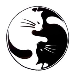 猫 ねこ ステッカー 白猫 黒猫 カップル 丸型 ステッカーシール n1