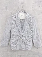 ◇ BEAUTY&YOUTH UNITED ARROWS ストライプ 七分袖 ジャケット サイズS グレー ホワイト レディース  【1002800894147】