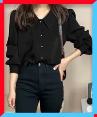 新品 シャツブラウス ゴールドボタン ブラウス キレイめ トップス シャツ通勤おしゃれ 薄手ブラウス OL