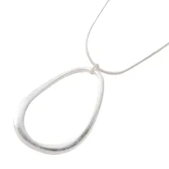 【A：ヴィンテージSV × ワンサイズ】[Cream dot. クリームドット公式] ネックレス レディース 8タイプ ロング 金属アレルギー ニッケルフリー チェーン ヴィンテージ調 艶消し マット オーバル ひねり 変形 大人