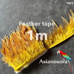 ◾️⭐︎【TW7 イエロー】1m 羽根 フェザー テープ リボン 鳥の羽根 鳥 羽