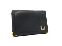 dunhill ダンヒル レザー 二つ折り コインケース コインパース 小銭入れ カード入れ メンズ ブラック系 DH9871