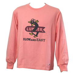 LUMBER（ランバー）ヘヴィウェイト長袖TシャツSLOW AND EASY　17ORANGEPINK　　222381