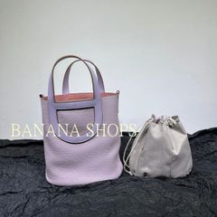 【高級本革】  本革 トゴ バケツバッグ ハンドバッグ  バッグ バケツ型 薄紫色