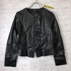 オシャレ！カッコ可愛い！ZARA BASIC ザラ フリルジップ レザージャケット M