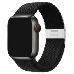 [WOXDECO]コンパチブル Apple Watch バンド ナイロン 一体式 調整可能 42mm 44mm 45mm 49mmに適用 ブラック