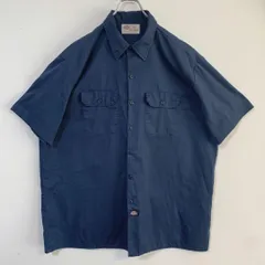 Dickies 半袖ワークシャツ フロントポケット付き ロゴ入り2XL