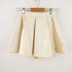 ココディール COCO DEAL スカート ミニ フレア 総柄 オフホワイト 白 1 *T557