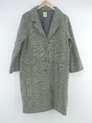 ■ F&A F i.n.t グレンチェック ビックシルエット 長袖 チェスターコート サイズF ダークグレー ベージュ系 レディース P 1308010009648