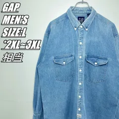 【US古着･90’s】OLD GAP　ギャップ　デニムシャツ　メンズ　サイズ表記L　2XL~3XL相当　インディゴ
