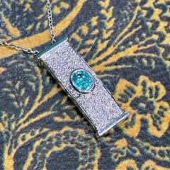 K18WG パライバトルマリン0.43ct ダイヤ0.22ctネックレス