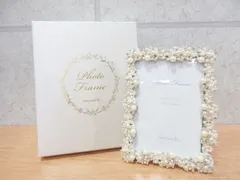 Afternoon Tea アフタヌーンティー フォトフレーム 写真立て パール ガラス ホワイト系 ゴールド系 箱付き