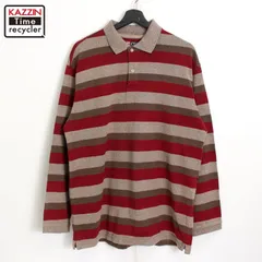 90s vintage チャップス ラルフローレン CHAPS RALPH LAUREN ボーダー柄 長袖ポロシャツ メンズ 表記Mサイズ
