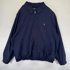 古着 ポロバイラルフローレン Polo by Ralph Lauren スウィングトップジャケット フルジップ ワンポイントロゴ刺繍 3XLT  ネイビー メンズ