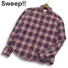 Sweep!! スウィープ 秋冬 ロゴ刺繍★ 長袖 ボタンダウン チェック ネル シャツ Sz.3　メンズのサムネイル