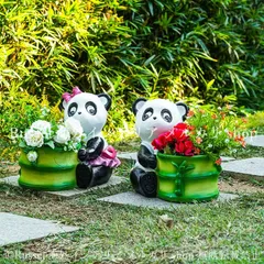 プランター パンダ 樹脂 かわいい 鉢植え 植木鉢 動物 アニマル ガーデンオブジェ 置物 ガーデニング 雑貨 ガーデン雑貨 ガーデンインテリア ガーデン インテリア 庭の装飾 お洒落 おしゃれ 8-14