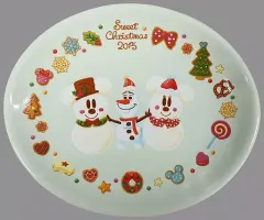 【中古】皿・茶碗 ミッキー＆ミニー＆オラフ スーベニアプレート 「ディズニー スウィート・クリスマス2015」 東京ディズニーリゾート限定 メニュー注文特典