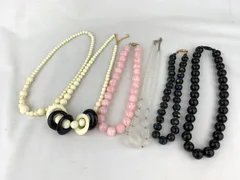 1171.ネックレス　アクセサリー　ビーズネックレス　パールネックレス　白　ピンク　黒