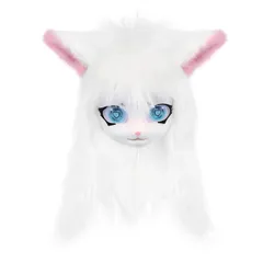 動物の頭 猫の着ぐるみ カットマスク - ハロウィーン 仮面舞踏会 コスプレ 衣装 小道具: 柔らかく、快適で通気性があります - ワンサイズがほとんどにフィットします