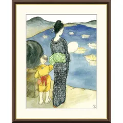 美品 掛け軸 竹下夢二筆「黒船屋」美人画 猫 大正ロマン 二重箱 美品 掛け軸 竹下夢二筆「黒船屋」美人画 猫 大正ロマン 二重箱