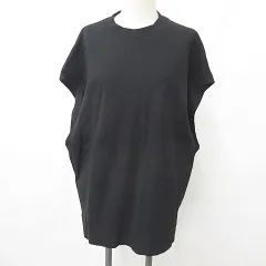 タケオキクチ TAKEO KIKUCHI カットソー プルオーバー 丸首 フレンチスリーブ 黒 ブラック Fのサムネイル