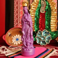 聖母グアダルーペ型・聖水ボトル《14㎝・紫》